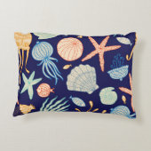 クラゲ貝類の藻類模様 アクセントクッション (裏面)