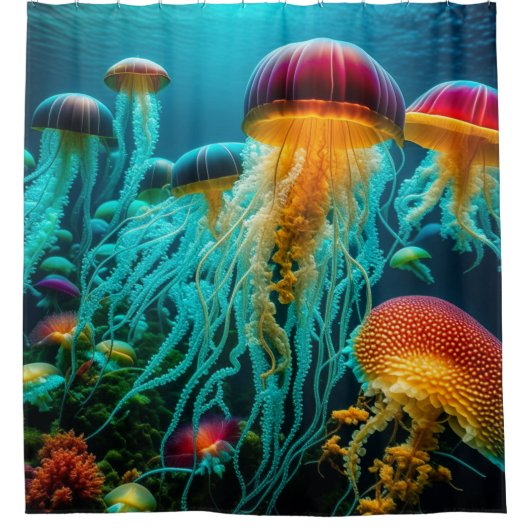 クラゲ集団 シャワーカーテン (正面)