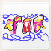 クラゲ霜 ガラスコースター (正面)