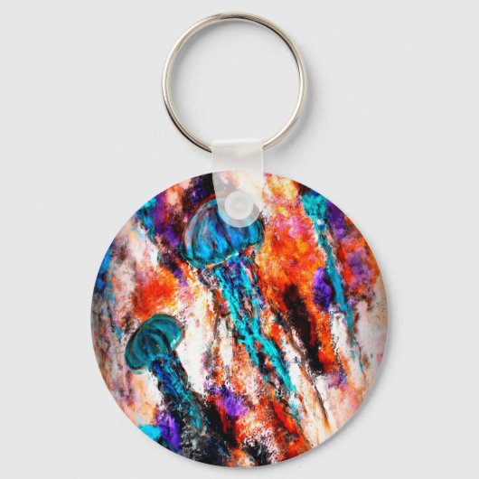 クラゲ飛び込み電気 キーホルダー (正面)