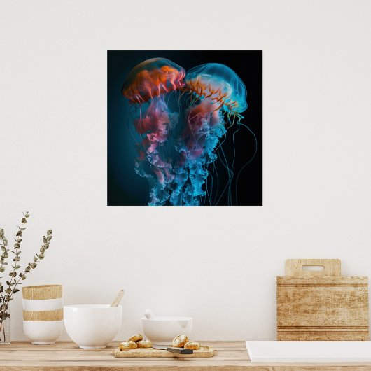 クラゲ鮮やかカップル ポスター (キッチン)