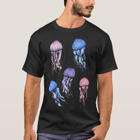 クラゲ5匹の集団 Tシャツ (正面)