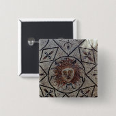 クラゲ、オルペウスの家からのローマのモザイク 缶バッジ (正面&裏面)