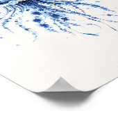 クラゲ – コースタルブルーon Beige Wall Art ポスター (角)