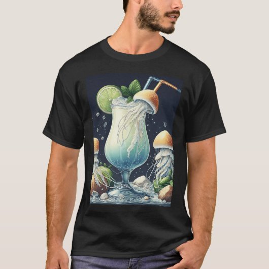 クラゲ ピニャコラーダ 写実的 Tシャツ (正面)