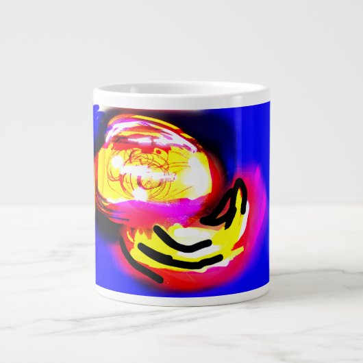 クラゲ 波 ジャンボコーヒーマグカップ (正面)