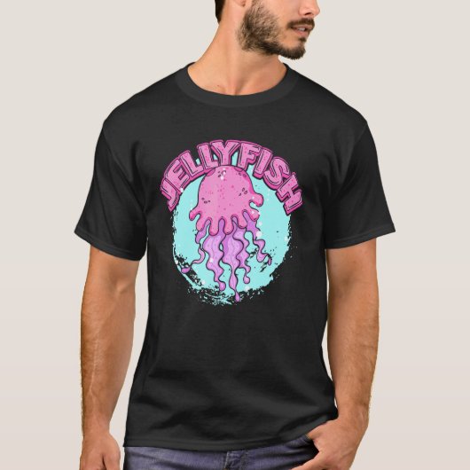 クラゲ 海の生き物 海 タコ 魚 Tシャツ (正面)