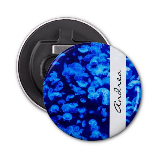 クラゲ、海獣、海生物、あなたの名前 栓抜き (正面)