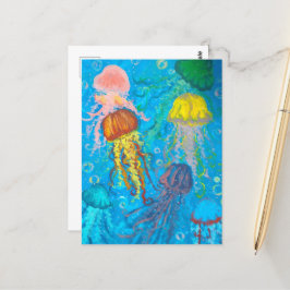 クラゲ、海、海 ポストカード
