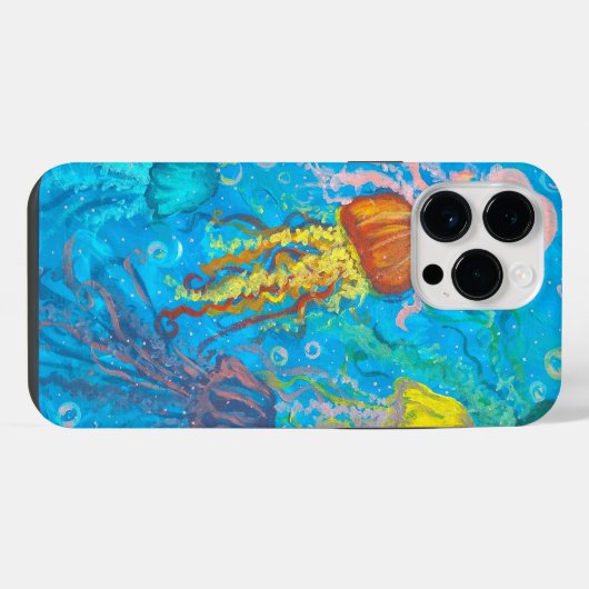 クラゲ、海、海 iPhoneケース (裏面横)