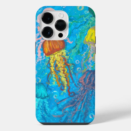 クラゲ、海、海 iPhoneケース (裏面)