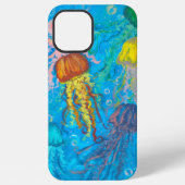 クラゲ、海、海 iPhoneケース (裏面)