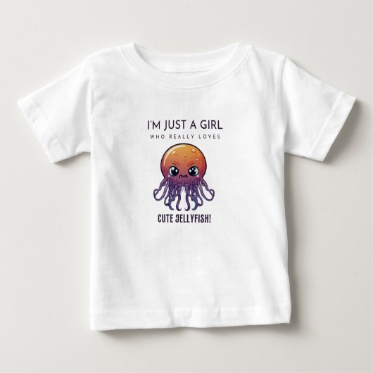 クラゲ、私はただクラゲが好きな女の子なの ベビーTシャツ (正面)