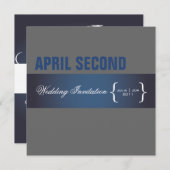 +クラコンテンポラリーシブルー+グレー 招待状 (正面/裏面)