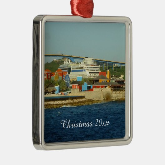 クラサオ島の呼出しは日付を記入しました メタルオーナメント (右)