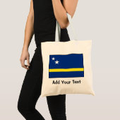 クラサオ島- Curacaoanの旗 トートバッグ (正面(商品))