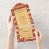 クラシエレガントーお洒落ラグジュアリーフローラ結婚ズ オールインワン招待状 (貼ってはがせる)