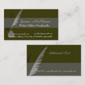 クラシエレガントーな黒のヴィンテージペン 名刺 (正面/裏面)