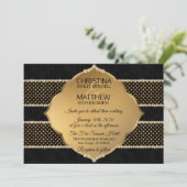 クラシエレガントーブラック金ゴールドグリッター結婚ズ 招待状 (スタンド正面)