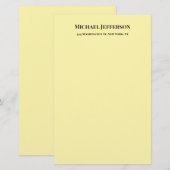 クラシカルでクリエイティブなトレンディなクリームカラー 便箋 (正面/裏面)