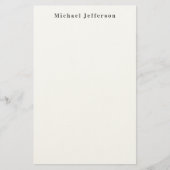 クラシカルでクリエイティブなトレンディなブラック&ホワイト ミニマル 便箋 (正面)