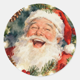 クラシカルで可愛いサンタクロース | ビンテージ クリスマス ラウンドシール