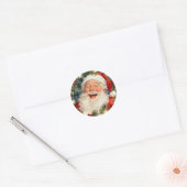 クラシカルで可愛いサンタクロース | ビンテージ クリスマス ラウンドシール (封筒)