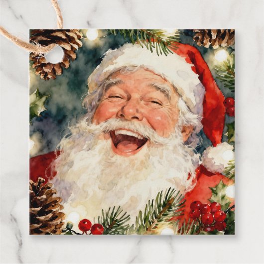 クラシカルで可愛いサンタ|ヴィンテージ クリスマス フェイバータグ (正面)
