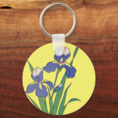 クラシカルなアイリスの花 キーホルダー (正面)