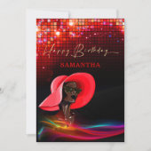 クラシカルなアフリカ系アメリカ人女性の誕生日 案内状 (正面)