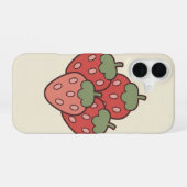 クラシカルなイチゴの集まり iPhone 16ケース (裏面横)