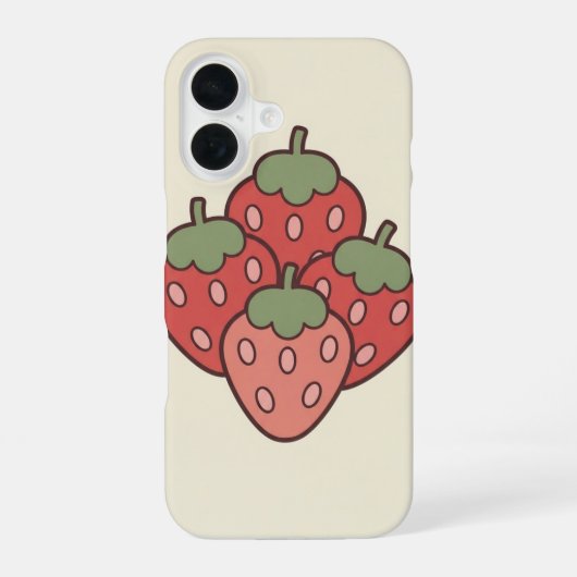 クラシカルなイチゴの集まり iPhone 16ケース (裏面)