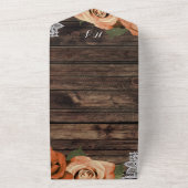 クラシカルなオレンジ色のスパイスオータムローズ ヴィンテージラウェディング オールインワン招待状 (外側)