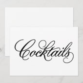 クラシカルなカクテル ウェディング サイン 招待状 (正面/裏面)