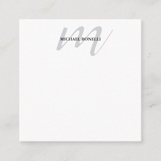 クラシカルなカリグラフィーのモノグラムプロフェッショナル エンクロージャーカード (正面)