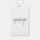 クラシカルなカリグラフィーのモノグラムプロフェッショナル ギフトタグ (正面)