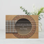 クラシカルなギターの演奏会の招待状 招待状 (スタンド正面)
