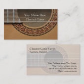 クラシカルなギターの飾られたロゼット 名刺 (正面/裏面)