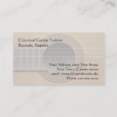 クラシカルなギターの飾られたロゼット 名刺 (裏面)