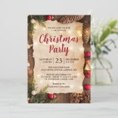 クラシカルなクリスマスの雰囲気が漂うホリデーパーティーのライト 招待状 (スタンド正面)