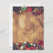 クラシカルなクリスマスの雰囲気が漂うホリデーパーティーのライト 招待状 (裏面)