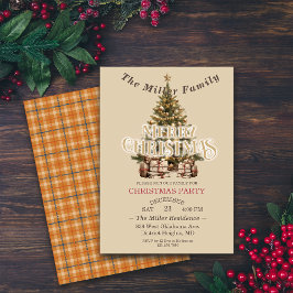 クラシカルなクリスマス　アンティークゴールドカスタム 招待状