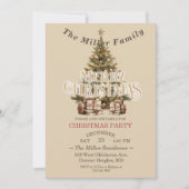 クラシカルなクリスマス　アンティークゴールドカスタム 招待状 (正面)