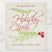 クラシカルなクリスマス　カスタマイズ可能なボヘミアンチック ワインラベル (シングルラベル)