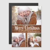 クラシカルなクリスマス　３つの写真が貼れるマグネットカード (正面/裏面)