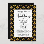 クラシカルなゴールドのフルール・ド・リス招待状 招待状 (正面/裏面)