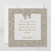 クラシカルなゴールドレースのウェディング・アニバーサリー招待状 招待状 (裏面)