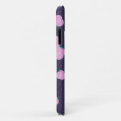 クラシカルなダークパープルの花柄 Case-Mate iPhoneケース (裏面/右)