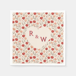 クラシカルなチューリップの伝統的な結婚式のナプキン スタンダードカクテルナプキン