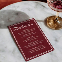 クラシカルなディープレッドクリーム ファンシー シックな結婚式の詳細